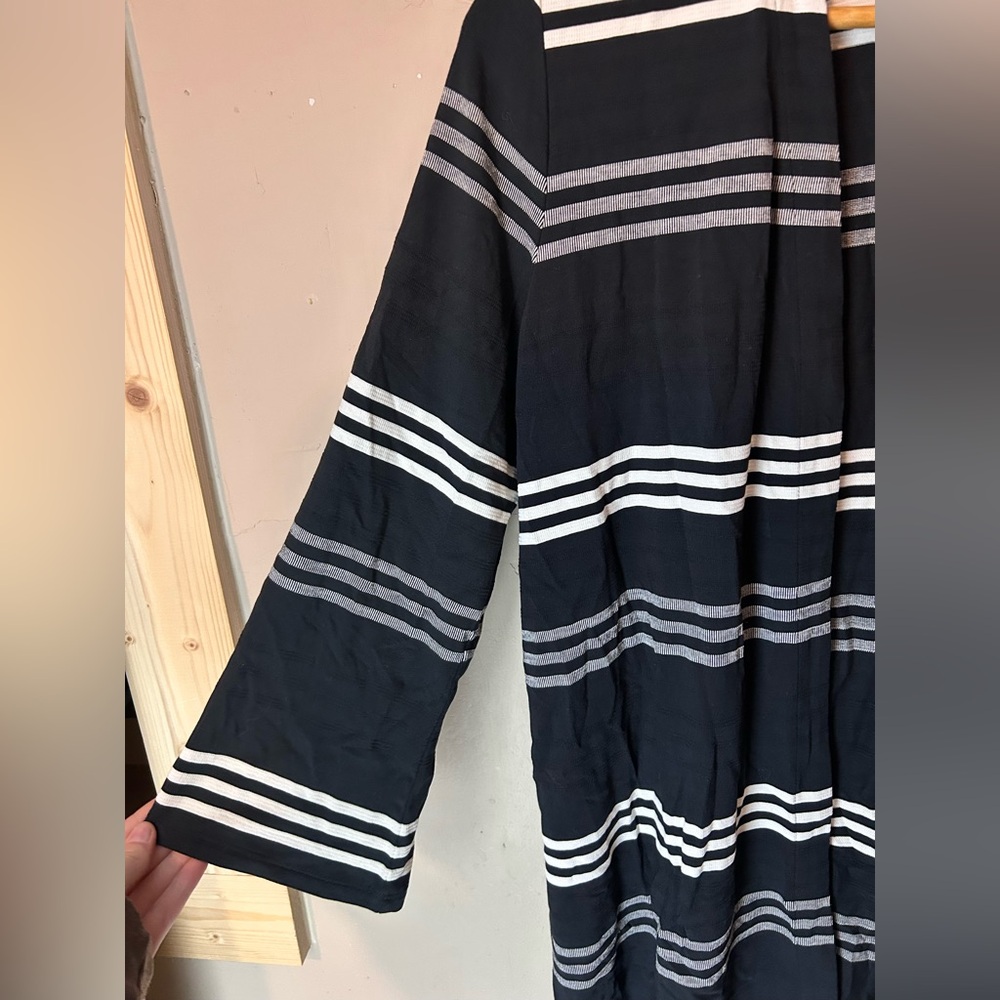 J. Jill Wearever Collection Striped Open Front Cardigan 3/4 Sleeve Casual Size S - Picture 3 of 6